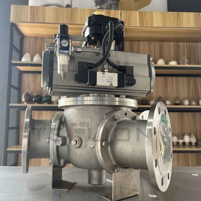 Stainless Steel Pneumatic Conveying Powder Particle Three-way Ball Valve