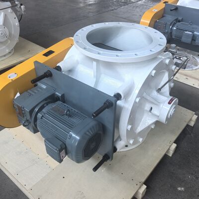 Drop through cast iron rotary valve used for pneumatic conveying