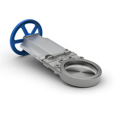 PN10 PN16 Slide Gate Pneumatic Air Operated Gate Valve Handwheel Resilient Seated
