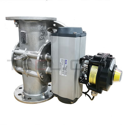 Three Way Pneumatic Diverter Valve Gate Actuator DN350 OBM