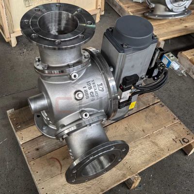 Ball Type 3 Way Gravity Pneumatic Diverter Valve For Conveying Powder And Granular