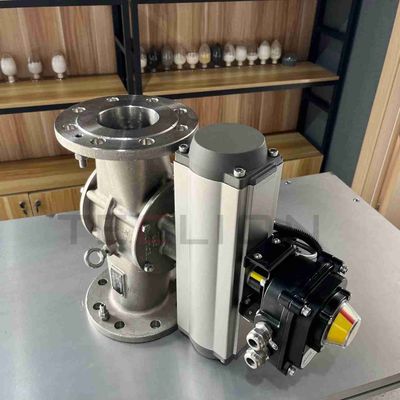 Plunger Type Three Way Pneumatic Diverter Valve For Powder Particle Conveying