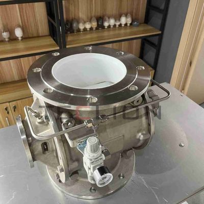 Stainless Steel Powder Rotary Drum Feeder Valve System With Nylon Lining Rotor