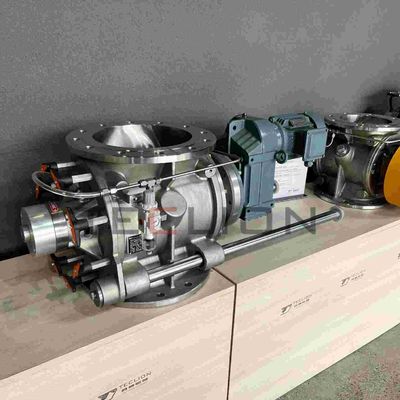 Industrial 40cm Cement Rotary Feeder Pneumatic Valve 304SS Material Cleaning Type