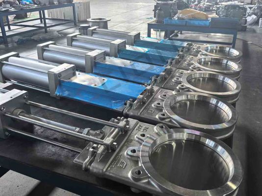 Stainless Steel Knife Pneumatic Gate Valve Clamp Type for Powder Particle Material