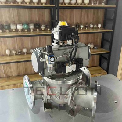 45 Degree Ceramic Sprayed Single Channel Ball directional valve for Dense Phase Conveying