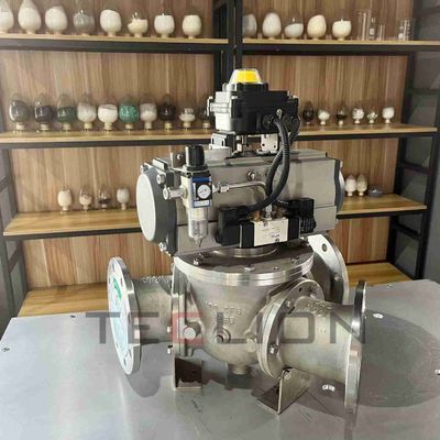 45 Degree Ceramic Sprayed Single Channel Ball directional valve for Dense Phase Conveying
