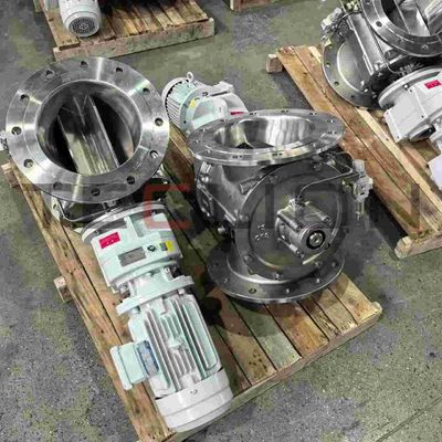 Powder medium discharge and metering economy rotary valve