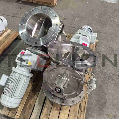 Powder medium discharge and metering economy rotary valve