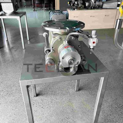 Stainless steel rotary valve with large flow cross-section, suitable for pneumatic conveying