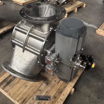 Large diameter stainless steel plugr diverter valve for dilute phase conveying
