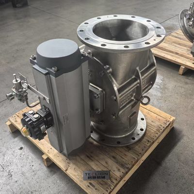 Large diameter stainless steel plugr diverter valve for dilute phase conveying