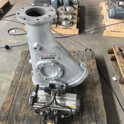 Solid two-way pendulum diverter valve made of cast iron material for powder and granular