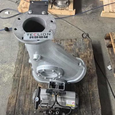 Solid two-way pendulum diverter valve made of cast iron material for powder and granular
