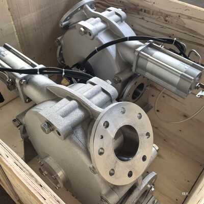 Dual channel casting aluminum diverter valve for pneumatic conveying