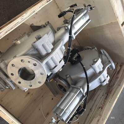 Dual channel casting aluminum diverter valve for pneumatic conveying