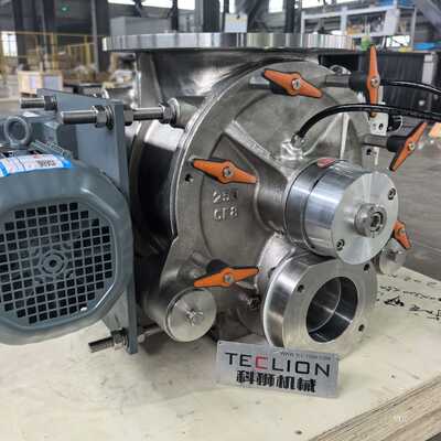 Blow through and quick cleaning stainless steel rotary airlock valve