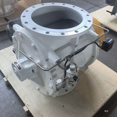 Drop through cast iron rotary valve used for pneumatic conveying