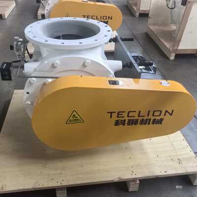 Drop through cast iron rotary valve used for pneumatic conveying